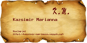 Kazsimir Marianna névjegykártya